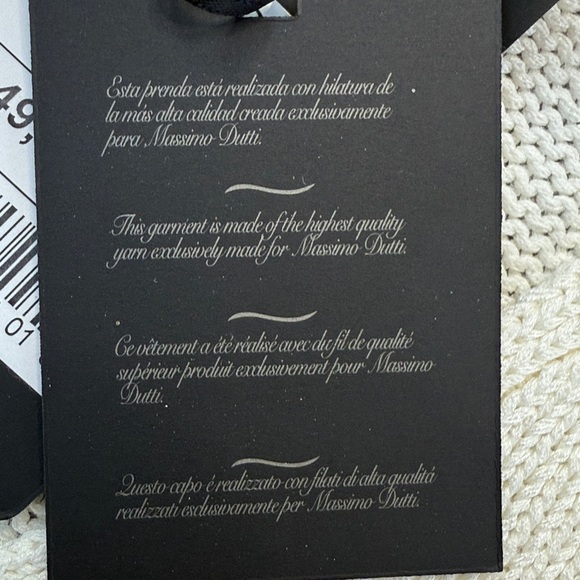 NWT Massimo Dutti Cream Knit Top XS Short Sleeves - Picture 4 of 11